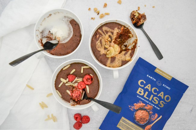 Image of Cacao Bliss Mug Cake Three Ways